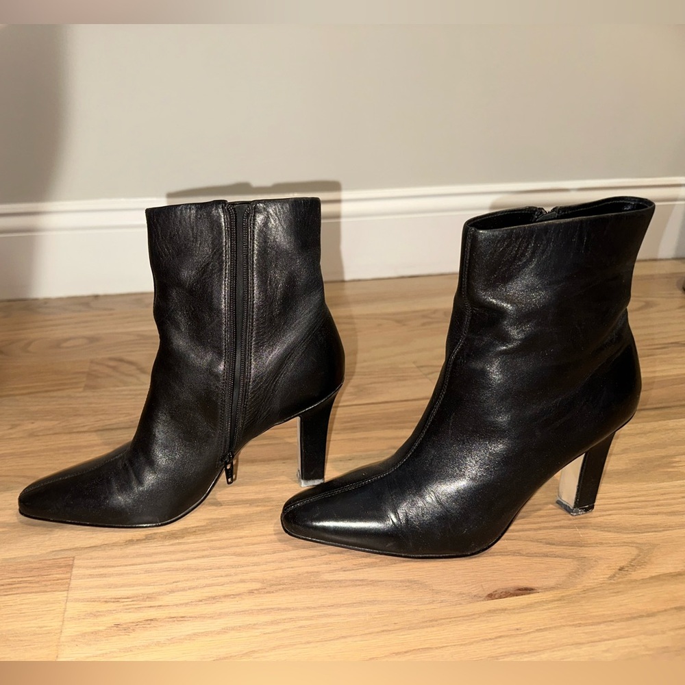 Westies Black Leather Ankle Boots